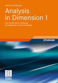 Bild vom Artikel Analysis in Dimension 1 vom Autor Matthias Mossburger