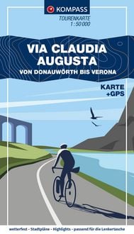 Produktbild: KOMPASS Fahrrad-Tourenkarte Via Claudia Augusta - von Donauw&ouml;rth bis Verona 1:50.000