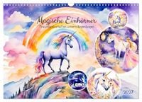 Produktbild: Magische Einh&ouml;rner - Traumlandschaften unterm Regenbogen (Wandkalender 2027 DIN A3 quer), CALVENDO Monatskalender