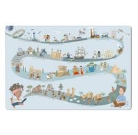 Produktbild: Scriptum Schreibtischunterlage f&uuml;r Kinder Zeitreise durch die Weltgeschichte in blau, - 60 x 40 cm, aus premium Vinyl
