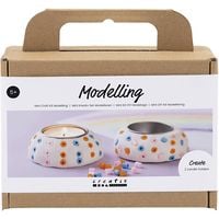 Produktbild: Creativ Company Mini Kreativ Set Modellieren, Kerzenhalter, Wei&szlig;