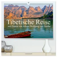 Produktbild: Tibetische Reise mit Zitaten von Johann Wolfgang von Goethe (hochwertiger Premium Wandkalender 2026 DIN A2 quer), Kunstdruck in Hochglanz