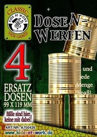 Produktbild: Corvus A750426 - Kids-at-Work, Dosenwerfen Ersatzdosen, 4 St&uuml;ck, 99x119mm, Classic New Games