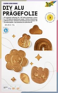 Produktbild: FOLIA Bastelartikel Pr&auml;gefolienmappe 70, 18,5x29cm, 3 Blatt, kupfer