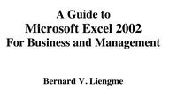 Produktbild: Guide to Microsoft Excel 2002 for Business and Management