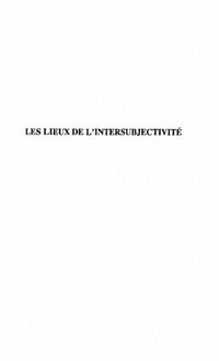 Produktbild: Lieux de l'intersubjectivite