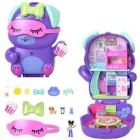 Produktbild: Polly Pocket &Uuml;bernachtungsparty-Welpen-Spielset mit 1 kleinen Puppe und zwei H&uuml;ndchen, Spielzeug f&uuml;r unterwegs mit Zubeh&ouml;r f&uuml;r Mode und Essen