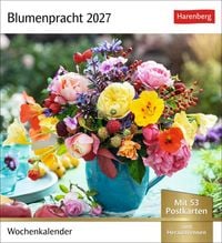 Produktbild: Blumenpracht Postkartenkalender 2027 - Wochenkalender mit 53 Postkarten