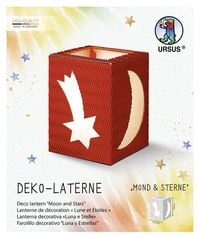 Produktbild: URSUS Laternenzeit Deko-Laterne Mond & Sterne, rubinrot