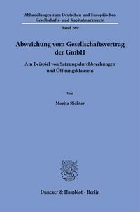 Produktbild: Abweichung vom Gesellschaftsvertrag der GmbH