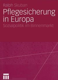 Produktbild: Pflegesicherung in Europa
