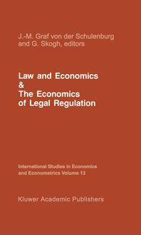 Produktbild: Law and Economics and the Economics of Legal Regulation