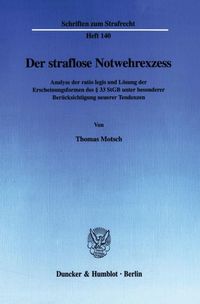 Produktbild: Der straflose Notwehrexzess.