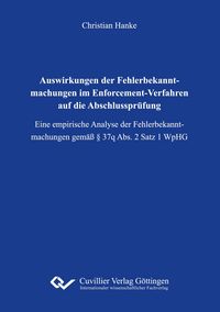 Produktbild: Auswirkungen der Fehlerbekanntmachungen im Enforcement-Verfahren auf die Abschlusspr&uuml;fung