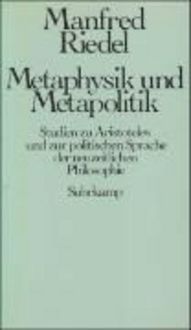 Produktbild: Metaphysik und Metapolitik