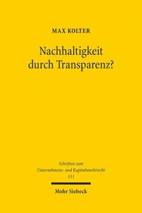 Produktbild: Nachhaltigkeit durch Transparenz?