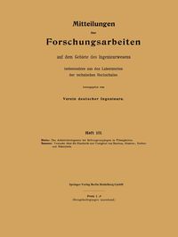 Produktbild: Mitteilungen &uuml;ber Forschungsarbeiten auf dem Gebiete des Ingenieurwesens