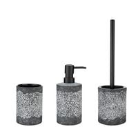 Produktbild: Bad-Accessoire Set Mod. Anfo Grau, 3-teilig, aus hochwertiger Keramik