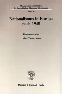 Produktbild: Nationalismus in Europa nach 1945.