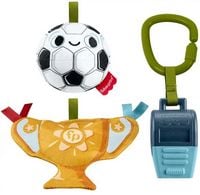 Produktbild: Fisher-Price Mini Me Moments Let&lsquo;s Goal Geschenkset, 3-teiliges Fu&szlig;ballset mit Babyrassel und Bei&szlig;ring-Spielzeug
