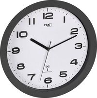 Produktbild: TFA Dostmann 60.3554.10 Funk Wanduhr 50mm x 320mm Anthrazit Leisegang-Uhrwerk