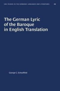 Produktbild: The German Lyric of the Baroque in English Translation