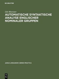 Produktbild: Automatische syntaktische Analyse englischer nominaler Gruppen