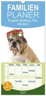 Produktbild: Familienplaner 2027 - English Bulldog XXL Models mit 5 Spalten (Wandkalender, 21 x 45 cm) CALVENDO