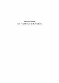 Produktbild: Masculinfeminin ou le rEve litteraire de garcia lorca