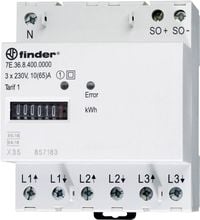Produktbild: Finder 7E.36.8.400.0010 7E.36.8.400.0010 Drehstromz&auml;hler mechanisch 65 A MID-konform: Ja 1 St.