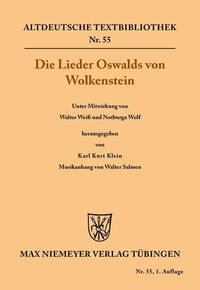 Produktbild: Die Lieder Oswalds von Wolkenstein