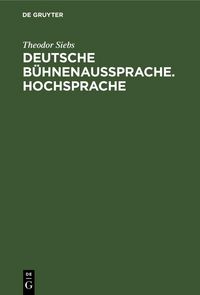 Produktbild: Deutsche B&uuml;hnenaussprache. Hochsprache