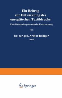 Produktbild: Ein Beitrag zur Entwicklung des europ&auml;ischen Textildrucks