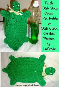 Produktbild: Turtle DIsh Soap Cover, Hot Pad or Dish Cloth Crochet Pattern