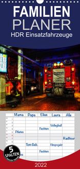 Produktbild: Familienplaner HDR Einsatzfahrzeuge (Wandkalender 2022 , 21 cm x 45 cm, hoch)