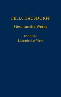 Produktbild: Felix Hausdorff - Gesammelte Werke Band 8