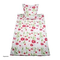 Produktbild: HTI-Living Bettw&auml;sche 2-teiliges Set 135 x 200 Rote Wiesenblumen