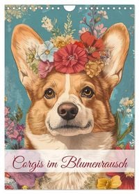 Produktbild: Corgis im Blumenrausch (Wandkalender 2026 DIN A4 hoch), CALVENDO Monatskalender