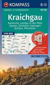 Produktbild: KOMPASS Wanderkarte 768 Kraichgau, Karlsruhe, Landau i. d. Pfalz, Speyer, Sinsheim, Eppingen, Bretten, Pforzheim 1:50.000