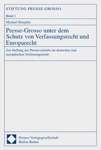 Produktbild: Presse-Grosso unter dem Schutz von Verfassungsrecht und Europarecht