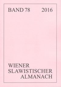 Produktbild: Wiener Slawistischer Almanach Band 78/2016