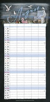 Kreidetafel Familienplaner 2023 - Familienkalender 22x45 cm - 5 Spalten - Kalender mit Ferienterminen und vielen Zusatzinformationen - Wandkalender