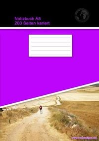 Produktbild: Notizbuch A5 200 Seiten kariert (Softcover Lila)