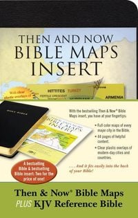 Produktbild: Then & Now Bible Maps Insert and KJV Bible Bundle: Bible & Bible Insert (Red Letter, Imitation Leather, Black)