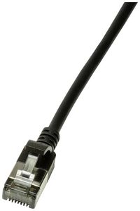 Produktbild: LogiLink CQ9033S RJ45 Patchkabel CAT 6a U/FTP 1.00m Schwarz extrem d&uuml;nn, Flammwidrig, Flexibel, Folienschirm, Halogenfrei, mit