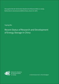 Produktbild: Recent Status of Research and Development of Energy Storage in China