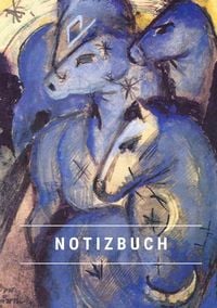 Produktbild: Notizbuch klein A5 Blanko - Notizheft 44 Seiten 90g/m&sup2; - Softcover Franz Marc "Der Turm der blauen Pferde"- Papier