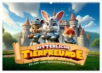 Produktbild: Ritterliche Tierfreunde: Ein Jahr voller Spannung und Humor (Wandkalender 2026 DIN A2 quer), CALVENDO Monatskalender
