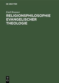 Produktbild: Religionsphilosophie evangelischer Theologie