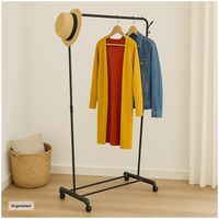 Produktbild: HTI-Living Kleiderst&auml;nder mit Rollen Rollgarderobe f&uuml;r Schlafzimmer oder Flur